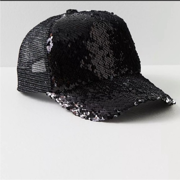 Free People Black Sequin Cap - Picture 3 of 4